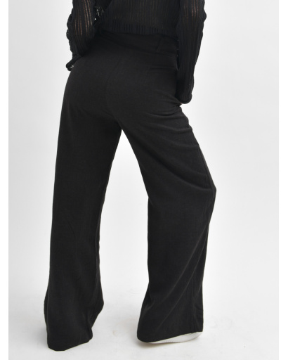 Широкі чорні брюки вільного крою 55956, Колір: Чорний, Розмір: L, зображення 6