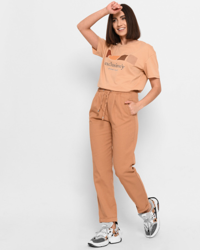 Брюки песок на завязке 43316, Цвет: Кемел, Размер: S, изображение 5