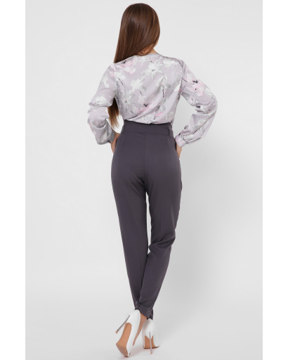 Классические брюки графит на завязке 35984, Цвет: Графит, Размер: XL, изображение 4