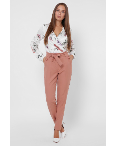 Классические песочные брюки на завязке 35985, Цвет: Кемел, Размер: L, изображение 2