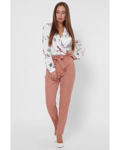 Классические песочные брюки на завязке 35985, Цвет: Кемел, Размер: L, изображение 3