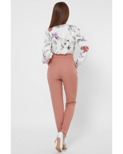 Классические песочные брюки на завязке 35985, Цвет: Кемел, Размер: L, изображение 5