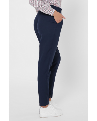 Классические брюки на высокой посадке 35986, Цвет: Синий, Размер: XS, изображение 2