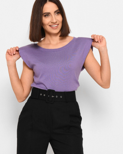Бузковий топ з круглим вирізом 43063, Колір: Лавандовий, Розмір: ONE SIZE, зображення 2