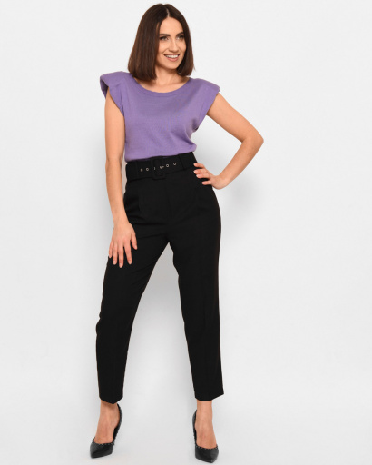 Бузковий топ з круглим вирізом 43063, Колір: Лавандовий, Розмір: ONE SIZE, зображення 4