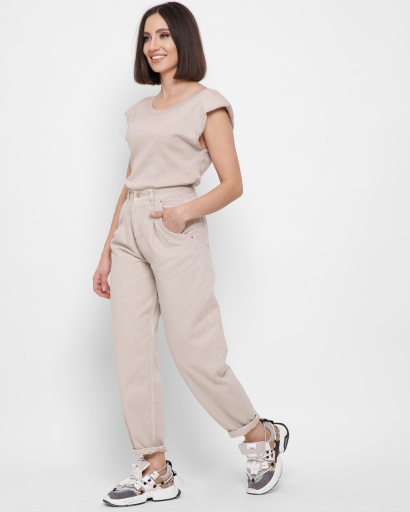 Стильный бежевый топ с плечиками 43066, Цвет: Бежевый, Размер: ONE SIZE, изображение 4