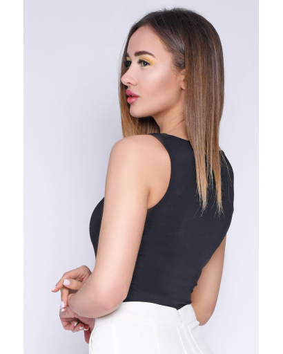 Жіноча чорна майка з закритою спинкою 35675, Колір: Чорний, Розмір: M, зображення 3