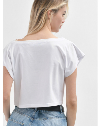 Білий жіночий кроп-топ 55400, Колір: Білий, Розмір: XS, зображення 3