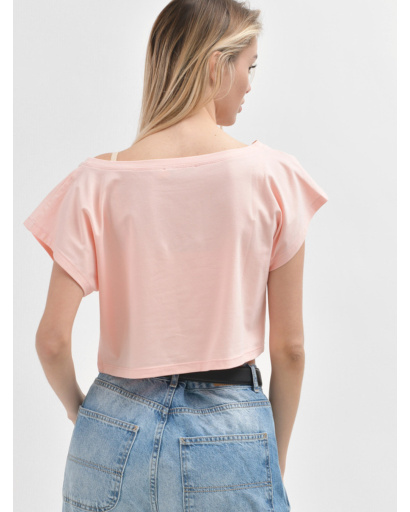 Персиковий жіночий кроп-топ 55401, Колір: Персиковий, Розмір: XS, зображення 4