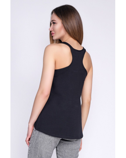 Яскрава майка вільного крою з принтом 35761, Колір: Чорний, Розмір: XS, зображення 3