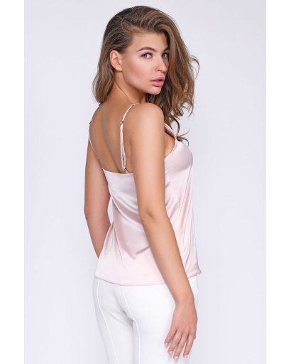 Жіноча шовкова майка 35738, Колір: Світло-рожевий, Розмір: XS, зображення 3
