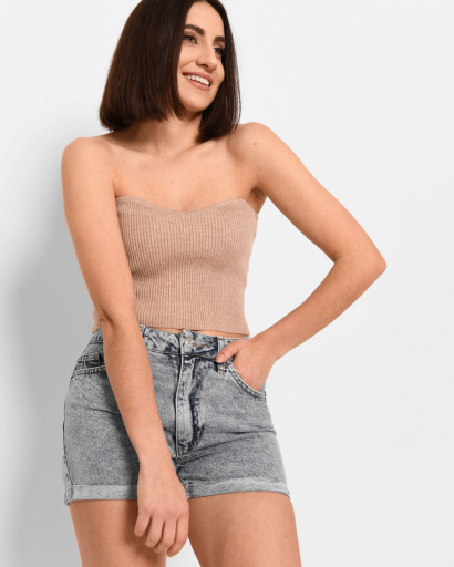 Бежевый топ без рукавов 43386, Цвет: Бежевый, Размер: ONE SIZE, изображение 2