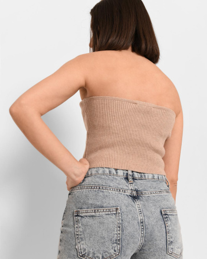 Бежевый топ без рукавов 43386, Цвет: Бежевый, Размер: ONE SIZE, изображение 3