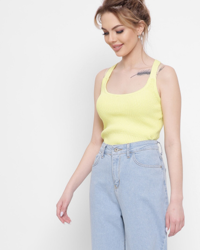 Желтый топ на резинках 43390, Цвет: Жёлтый, Размер: ONE SIZE, изображение 4