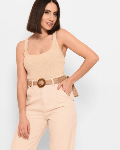 Облегающий топ на резинках 43391, Цвет: Бежевый, Размер: ONE SIZE, изображение 4