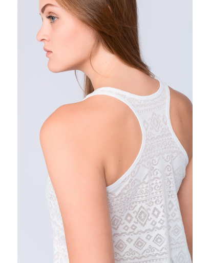 Біла майка з орнаментом 33519, Цвет: Белый, Размер: XS, изображение 4