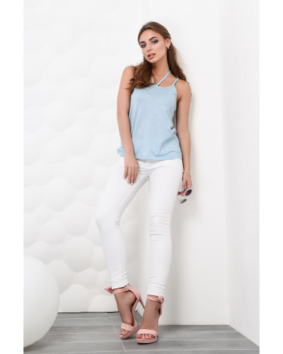 Женская майка на бретелях 26998, Цвет: Голубой, Размер: L, изображение 2