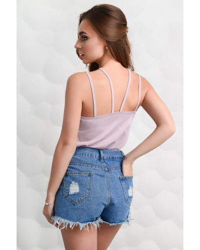 Женская шифоновая майка на бретелях 26999, Цвет: Розовый, Размер: M, изображение 4