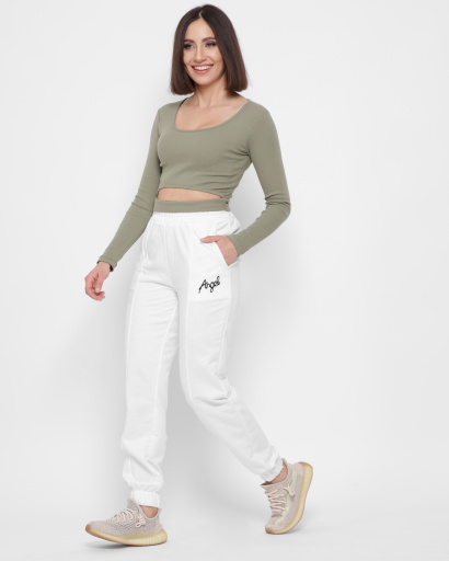 Облегающий топ хаки с длинным рукавом 43289, Цвет: Хаки, Размер: S, изображение 4