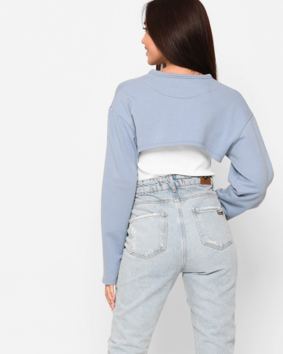 Стильный топ-болеро 43304, Цвет: Голубой, Размер: S, изображение 3