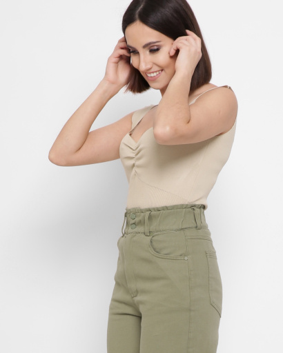 Топ с резинкой на талии 43016, Цвет: Бежевый, Размер: ONE SIZE, изображение 2