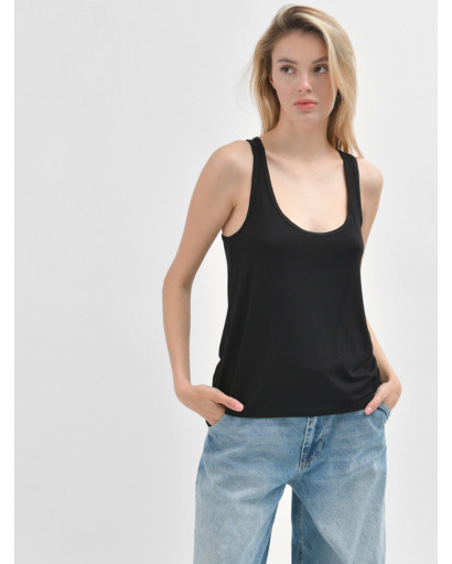 Базовая черная майка 55393, Цвет: Черный, Размер: M, изображение 3