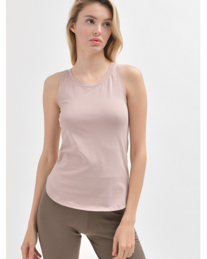 Облягаюча рожева майка 55396, Колір: Світло-рожевий, Розмір: M, зображення 2