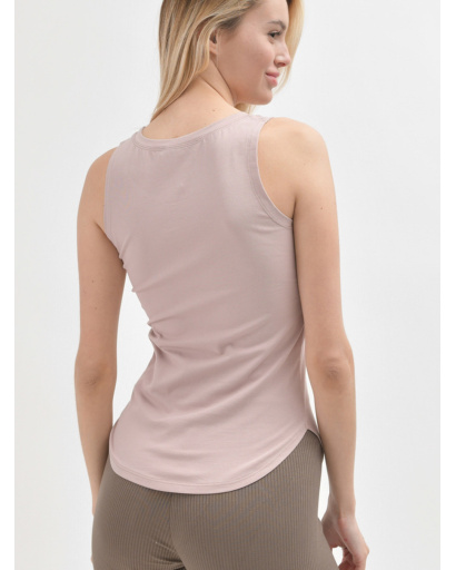 Облягаюча рожева майка 55396, Колір: Світло-рожевий, Розмір: M, зображення 3