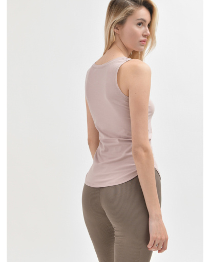 Облягаюча рожева майка 55396, Колір: Світло-рожевий, Розмір: M, зображення 4