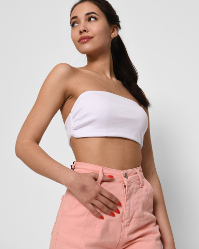 Базовый белый топ бандо 38616, Цвет: Белый, Размер: L, изображение 2