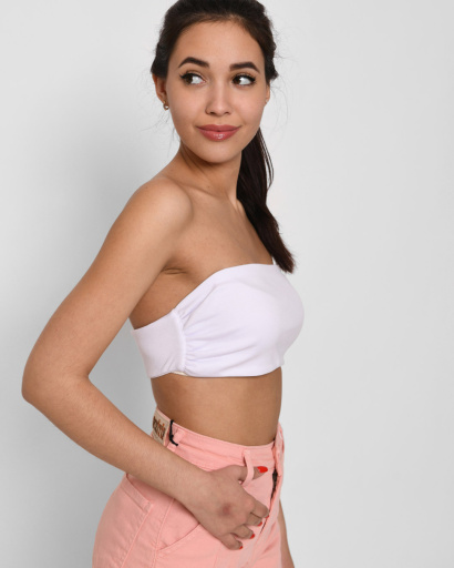 Базовый белый топ бандо 38616, Цвет: Белый, Размер: L, изображение 3