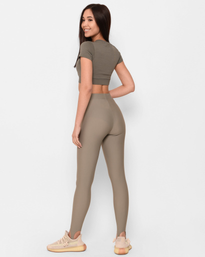 Топ хаки с короткими рукавами 43346, Цвет: Хаки, Размер: L, изображение 4