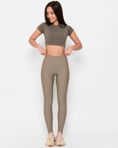 Топ хаки с короткими рукавами 43346, Цвет: Хаки, Размер: L, изображение 5