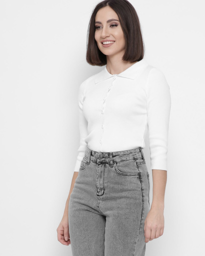 Белый топ на пуговицах 43030, Цвет: Белый, Размер: XS-S, изображение 2