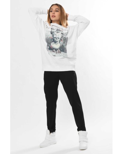 Жіночий спортивний костюм з яскравим принтом 36295, Колір: Білий, Розмір: S, зображення 2