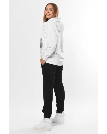 Жіночий спортивний костюм з яскравим принтом 36295, Колір: Білий, Розмір: S, зображення 4