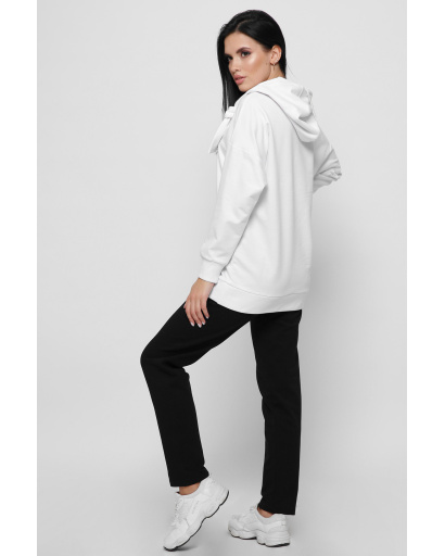 Стильный повседневный костюм с худи 36284, Цвет: Белый, Размер: XS, изображение 2