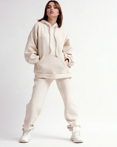 Теплий бежевий спортивний костюм 52767, Колір: Бежевий, Розмір: XS, зображення 3