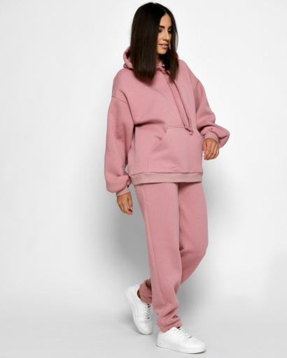 Теплий пудровий спортивний костюм 52678, Колір: Пудровий, Розмір: XS, зображення 2