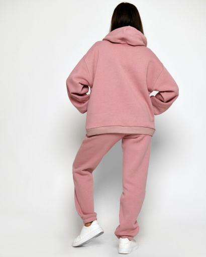 Теплий пудровий спортивний костюм 52678, Колір: Пудровий, Розмір: XS, зображення 3