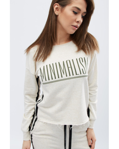 Спортивний бежевий костюм двійка Minimalism 32023, Колір: Бежевий, Розмір: M, зображення 2