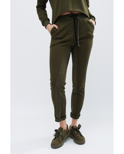 Спортивний костюм хакі зі світшотом та брюками 32025, Колір: Оливковий, Розмір: XS, зображення 2