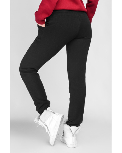 Спортивные брюки черного цвета на флисе 30484, Цвет: Черный, Размер: XS, изображение 3