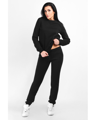 Спортивные брюки черного цвета на флисе 30484, Цвет: Черный, Размер: XS, изображение 4