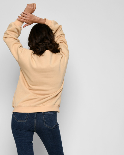 Теплый свитшот на флисе с вышивкой "Venice" 52337, Цвет: Кемел, Размер: S, изображение 4