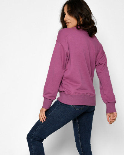 Женский фиолетовый свитшот с вышивкой "ST. Moritz" 52343, Цвет: Фиолетовый, Размер: S, изображение 3