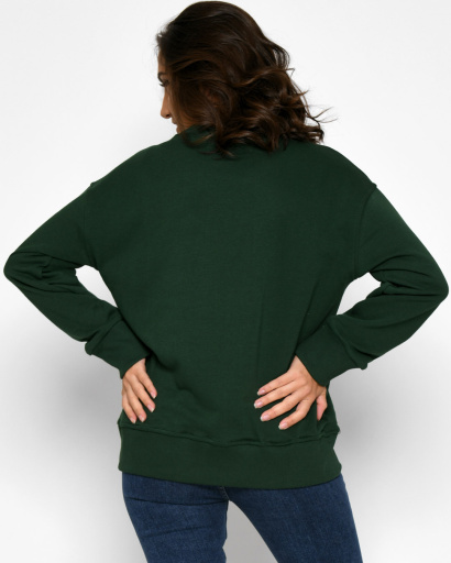 Жіночий зелений світшот з вишивкою "ST. Moritz" 52344, Колір: Зелений, Розмір: M, зображення 3