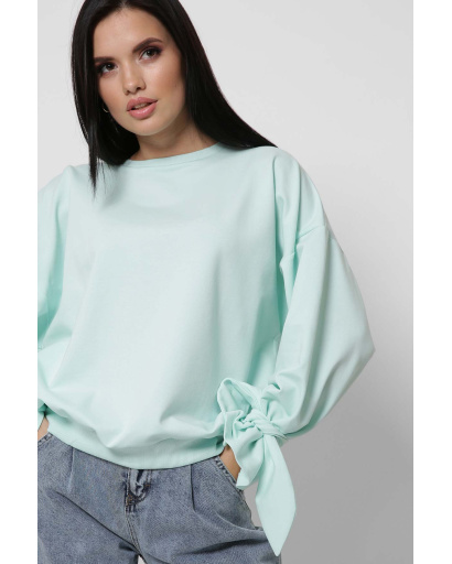 Свитшот цвета мята на завязках 36274, Цвет: Мята, Размер: S, изображение 2
