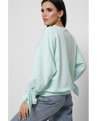 Свитшот цвета мята на завязках 36274, Цвет: Мята, Размер: S, изображение 3