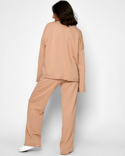 Удобный бежевый повседневный костюм 52348, Цвет: Бежевый, Размер: S, изображение 3